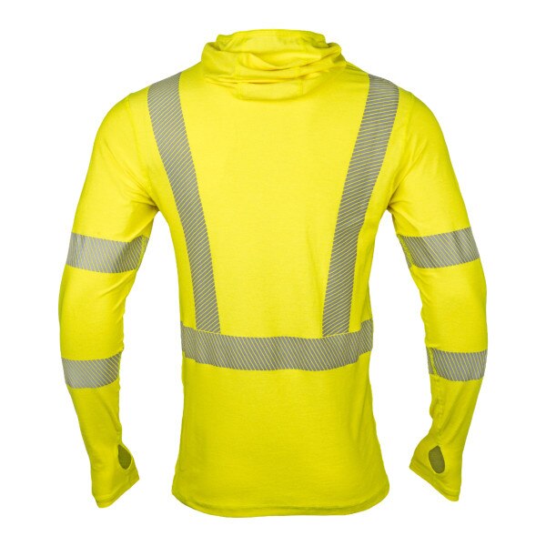 DragonWear Pro Dry Tech Hi-Vis LS Shirt w/ Hood in Hi-Vis Yellow